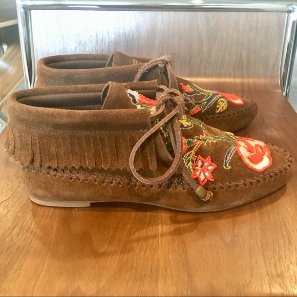 New! Tory Burch Huntington bead fringed booties - Picture 4 of 7